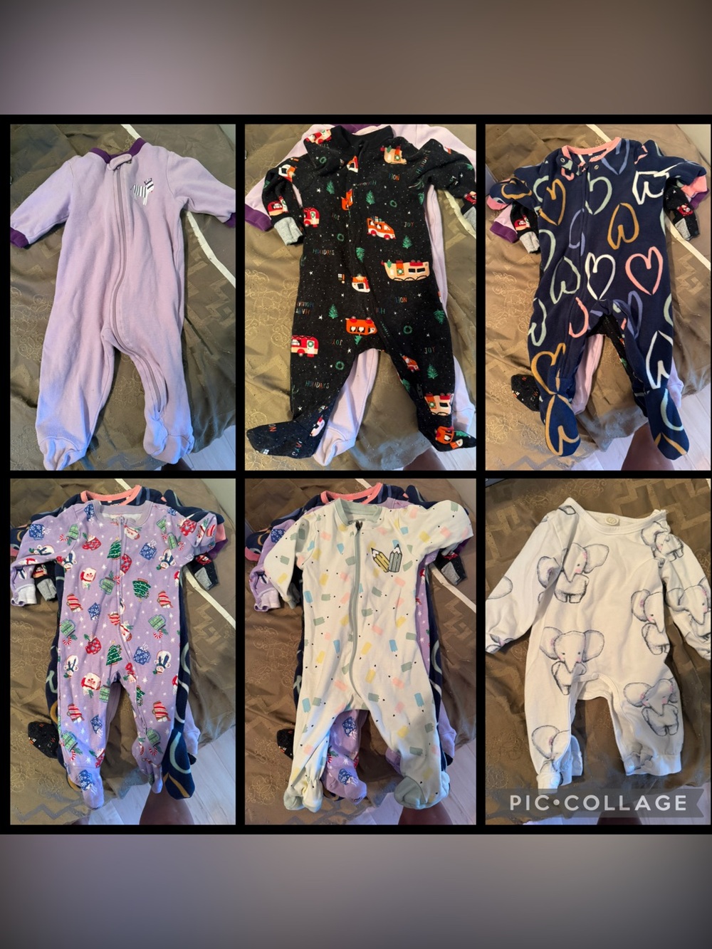 Bundle of 6 pajamas 3M. Like new condition . Old navy- carter etc.